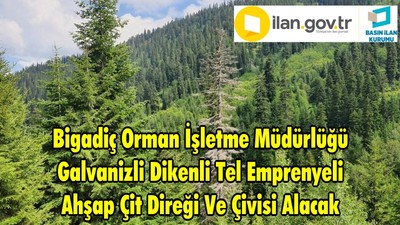 Bigadiç Orman İşletme Müdürlüğü Galvanizli Dikenli Tel Emprenyeli Ahşap Çit Direği Ve Çivisi Alacak