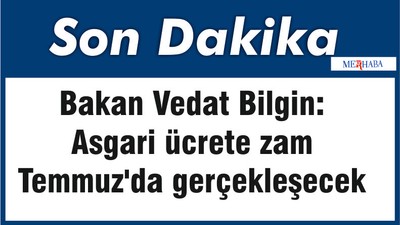 Son Dakika: Bakan Vedat Bilgin: Asgari ücrete zam Temmuz'da gerçekleşecek