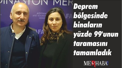 Deprem bölgesinde binaların yüzde 99'unun taramasını tamamladık