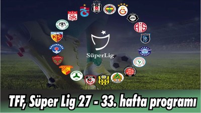 TFF, Süper Lig 27 - 33. hafta programlarını açıkladı