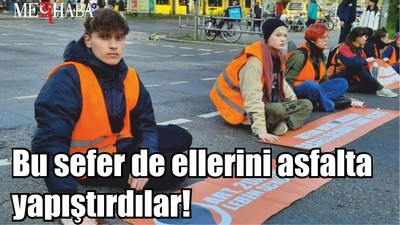 Bu sefer de ellerini asfalta yapıştırdılar!