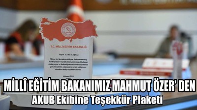 AKUB Ekibine Teşekkür Plaketi