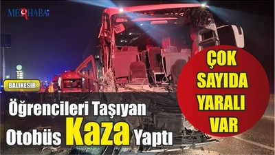 Öğrencileri Taşıyan Otobüs Kaza Yaptı