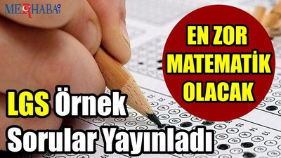 LGS Örnek Sorular Yayınladı