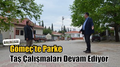 Parke Taş Çalışmaları Devam Ediyor