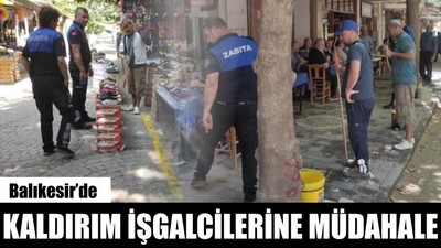 Balıkesir'de Kaldırım İşgalcilerine Müdahale