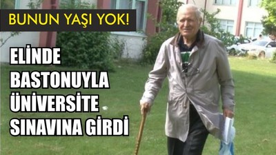 Elinde bastonuyla üniversite sınavına girdi