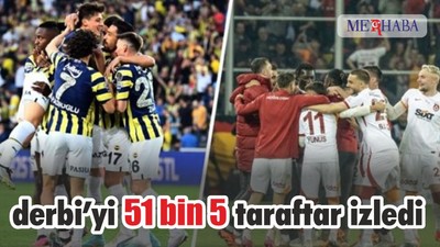 Galatasaray - Fenerbahçe derbisini 51 bin 5 taraftar izledi