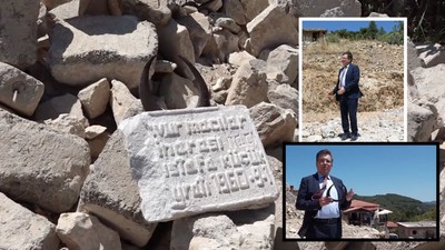 Edremit Belediye Başkanı İzinsiz Yıkılan Minare Alanına Gitti