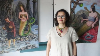 Edremit'li Ressam Kadın Gücü İle Mitolojik Kahramanları Yeniden Yorumladı
