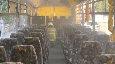 Gönen'de İşçi Servisi Alev Aldı