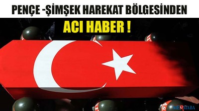 Pençe -Şimşek Harekat Bölgesinden Acı Haber !