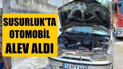 Susurluk'ta Otomobil Alev Aldı