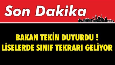 SON DAKİKA : Liselerde Sınıf Tekrarı Geliyor !