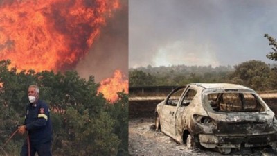 Yunanistan'daki Yangın Türkiye Sınırları İçine Girdi