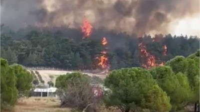 İzmir'de Çıkan Yangında Havalimanı Uçuşlara Kapatıldı