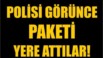 Polisi Görünce Paketi Yere Attılar!