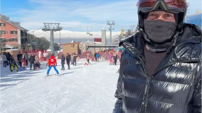 Palandöken Kayak Merkezi'nde hafta sonu yoğunluğu yaşandı