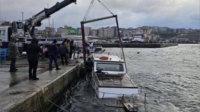 Bandırma'da Batan Tekne Kurtarıldı