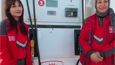 Burhaniye’de Akaryakıt İstasyonunda Kadınlar İşbaşında