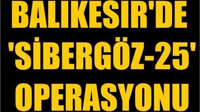 Balıkesir'de 'Sibergöz-25' Operasyonu