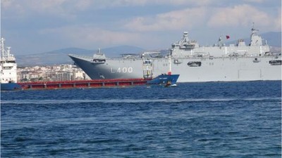 TCG Anadolu, 18 Mart törenleri için Çanakkale Boğazı’nda