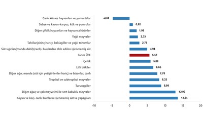 TUİK Mart Ayı Tarım Ürünleri Üretici Fiyat Endeksini Açıkladı