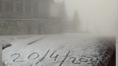 Uludağ'da Nisan ayında kar sürprizi