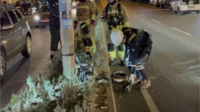 Aydınlatma lambası alev alev yandı