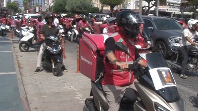 Alanya'da Motokuryeler Öldürülen Meslektaşları İçin Toplandı