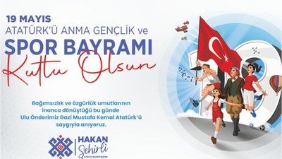 Altıeylül Belediyesi, 19 Mayıs Atatürk'ü anma gençlik ve Spor bayramı Kutlama Mesajı.