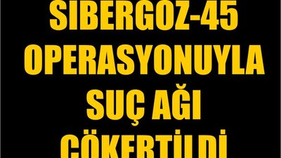 Sibergöz-45 Operasyonuyla Suç Ağı Çökertildi