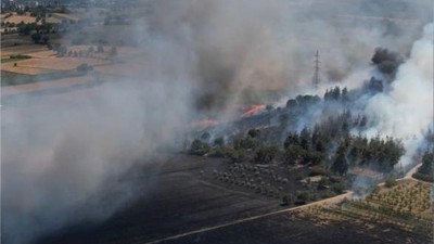 Bursa'daki yangın ormana sıçradı