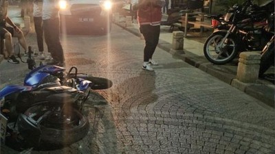 Bandırma’da kaza, Motorsiklet havaya savruldu