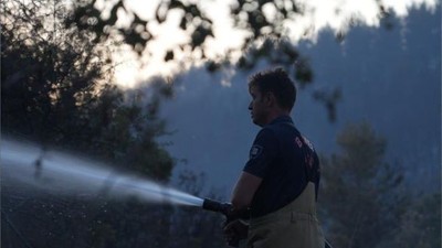 Bigadiç'te yanan alanlar havadan böyle görüntülendi