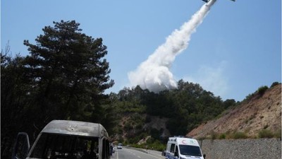 Balıkesir'de Minibüs Alev Aldı Ardından Orman Yandı