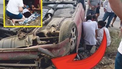 Aracı Havaya Uçuran Takla! Balıkesir’de Feci Kaza