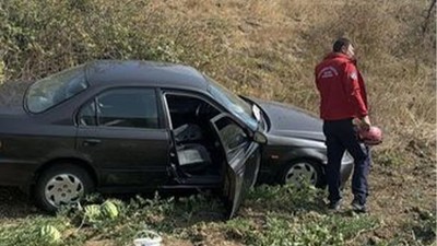 Balya'da Kontrolden Çıkan Araç Tarlaya Uçtu