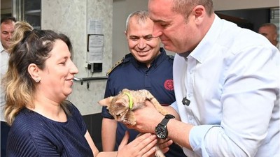 Yangında Kurtarılan Biber Sahibine Teslim Edildi