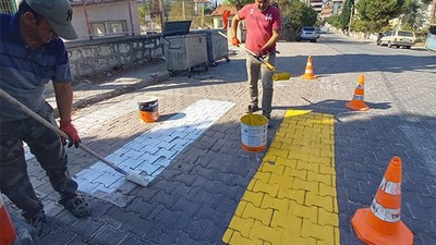 Bigadiç’te Yaya Geçitleri Güvenlik İçin Yenileniyor