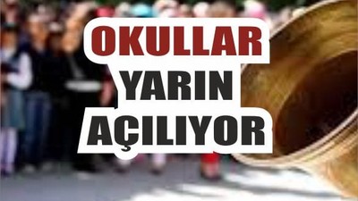 9 Eylül'de Yarın okullar açılıyor
