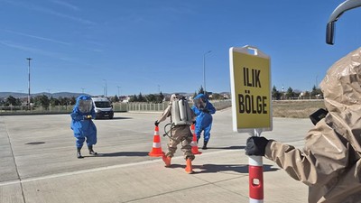 Balıkesir Havalimanı'nda KBRN Tatbikatı