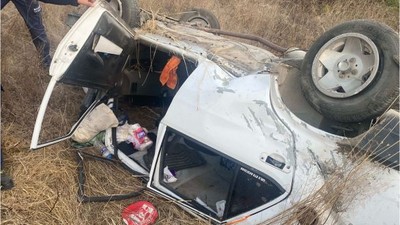 Kontrolden Çıkan Araç Tarlaya Uçtu!