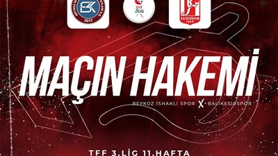Balıkesirspor - İshaklıspor Maçı Hakemleri Belli Oldu