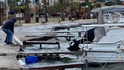 Kuzey Ege'yi Lodos Vurdu, Ayvalık’ta Tekneler Battı