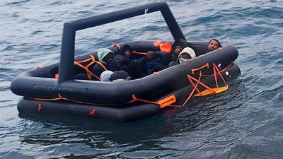 Ayvalık Açıklarında İnsanlık Dramı 57 Düzensiz Göçmen Kurtarıldı