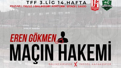 Balıkesirspor-İnegöl Kafkasspor Maçının Hakemleri Belli Oldu