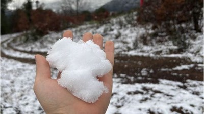 Balıkesirin Yüksek Kesimlerinde Kar Yağıyor