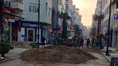 Erdek’te Altyapı Çalışmasında Doğalgaz Borusu Patladı
