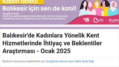 Balıkesir'de Kadınlara Özel Anket Başladı!